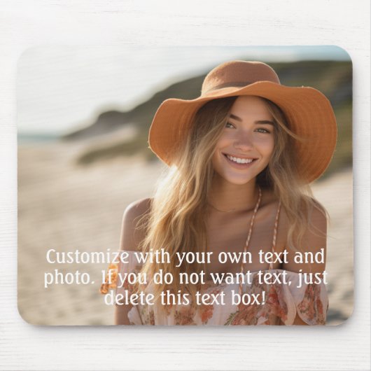 Vollständiges Foto mit einfachem Text unten Mousepad (Vorne)