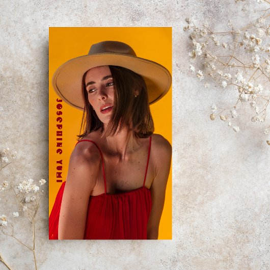 Vollständiges Foto Modellfotografie Orange & Rote Visitenkarte