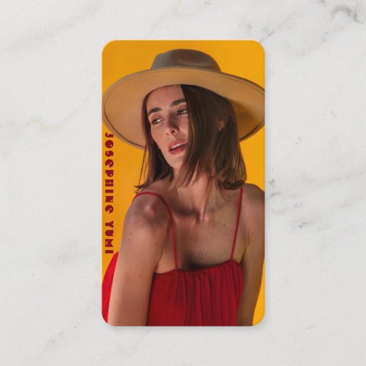 Vollständiges Foto Modellfotografie Orange & Rote  Visitenkarte (Vorderseite)