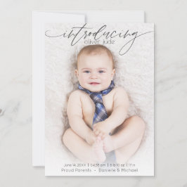 Vollständiges Foto Moderne Geburtsankündigung Blau Ankündigung