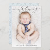 Vollständiges Foto Moderne Geburtsankündigung Blau Ankündigung (Vorne/Hinten)