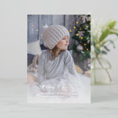 Vollständiges Foto personalisiert Weihnachtssilber Folien Feiertagskarte (Stehend vorne)