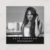 Vollständiges Foto QR Code Social Media Quadratische Visitenkarte (Vorderseite)