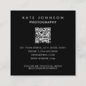 Vollständiges Foto QR Code Social Media Quadratische Visitenkarte (Rückseite)