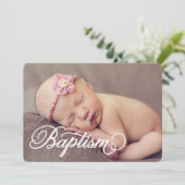 Vollständiges Foto-Skript| Taufe Einladung (Stehend Vorderseite)