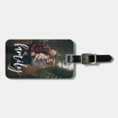 Vollständiges Foto - Vertikaler Text für benutzerd Gepäckanhänger (Vorderseite horizontal)