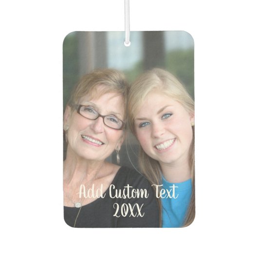 Vollständiges Foto - Vertikaler Text für Porträtla Autolufterfrischer (Vorderseite)