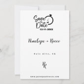 Vollständiges Fotodesign mit moderner Schrift Save The Date (Rückseite)