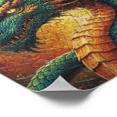 Vollständiges Jigsaw-Puzzle auf Holztisch Poster (Ecke)