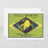Vollständiges Lemon-Fruchtkäfigetikett Postkarte (Vorne/Hinten)