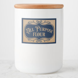 Vollständiges Mehl Vintages blaues Punktmuster Lebensmitteletikett