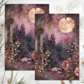VOLLSTÄNDIGES MOON- UND GARTENDEKOUPAGE-TISSUPAPIE SEIDENPAPIER
