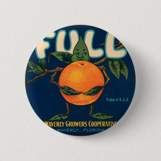 Vollständiges Orangefarbenes Kratetikett Button
