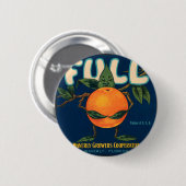 Vollständiges Orangefarbenes Kratetikett Button (Vorne & Hinten)