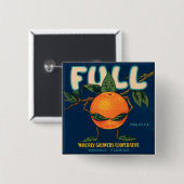 Vollständiges Orangefarbenes Kratetikett Button (Vorne & Hinten)