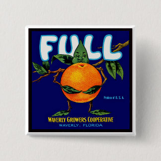 Vollständiges Orangefarbenes Kratetikett Button