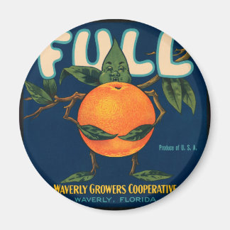 Vollständiges Orangefarbenes Kratetikett Magnet
