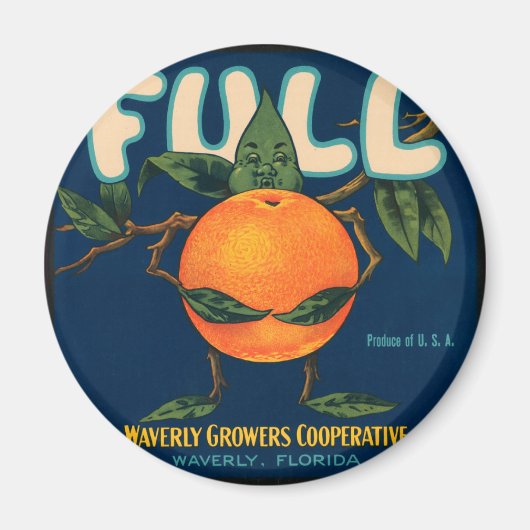 Vollständiges Orangefarbenes Kratetikett Magnet (Vorne)