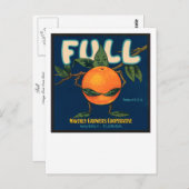 Vollständiges Orangefarbenes Kratetikett Postkarte (Vorne/Hinten)