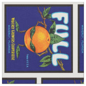 Vollständiges Orangefarbenes Kratetikett Stoff (Nahaufnahme)