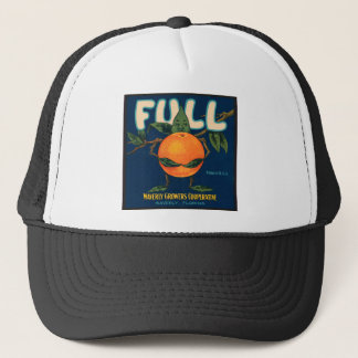 Vollständiges Orangefarbenes Kratetikett Truckerkappe