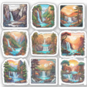 Vollständiges Set des 9-Quadrat-Naturaufklebers Aufkleber (Vorderseite)