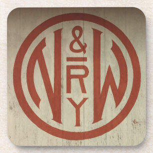 Vollständiges Set von 6 Logos für Norfolk und West Untersetzer