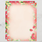 Vollständiges Strawberry Blue Stationery Paper (Vorne/Hinten)