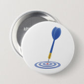 Volltreffer Blaue Dartpfeil auf Zielscheibe Button (Vorne & Hinten)
