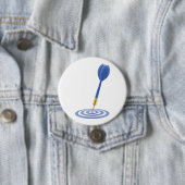 Volltreffer Blaue Dartpfeil auf Zielscheibe Button (Beispiel)