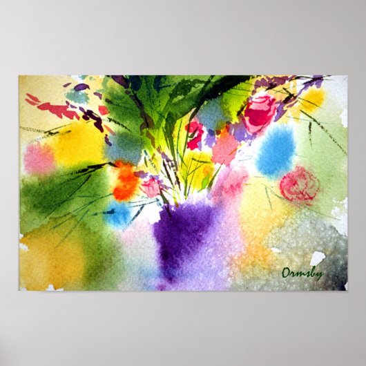 Vollvase mit lila Vase-Plakat Poster (Vorne)