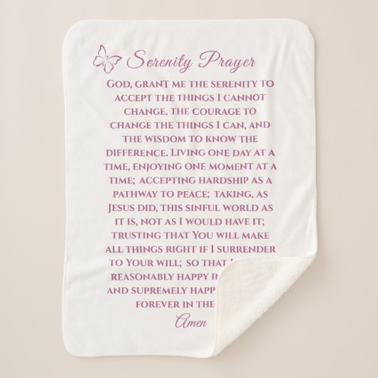 Vollversion Serenity Prayer Blanket Sherpadecke (Vorderseite)