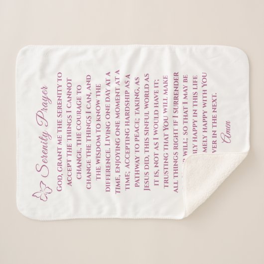 Vollversion Serenity Prayer Blanket Sherpadecke (Vorderseite (Horizontal))