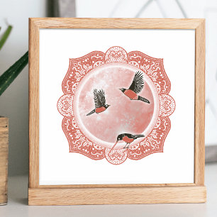 Vollwurmmoon   März Moon Illustration Poster