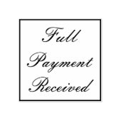 "Vollzahlungsempfänger" Briefmarke aus Kautschuk Gummistempel (Prägung)