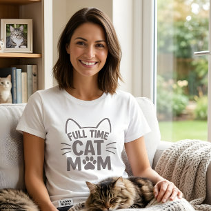 Vollzeit Katzenmutter Süße Katzenliebhaberin Gesch T-Shirt
