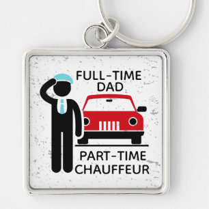 Vollzeit-Vater Teilzeit-Chauffeur Vielbeschäftigte Schlüsselanhänger