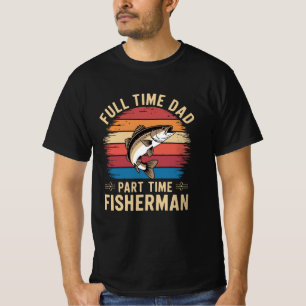 Vollzeitfischer, Teilzeitfischer - Retro-Vater T-Shirt