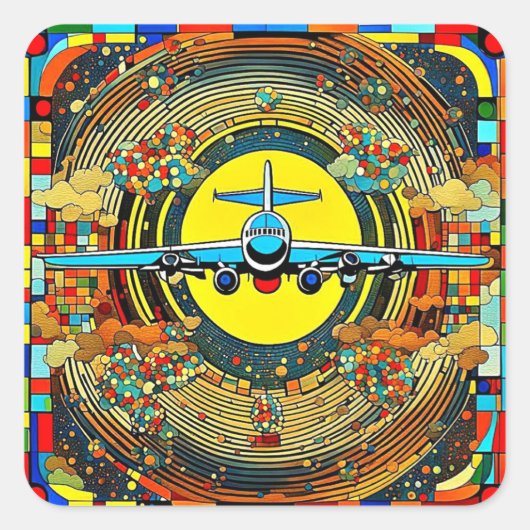 Volo 15 quadratischer aufkleber (Vorderseite)