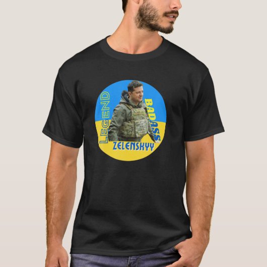 Volodymyr Zelensky Badass stehen mit der Ukraine T-Shirt (Vorderseite)