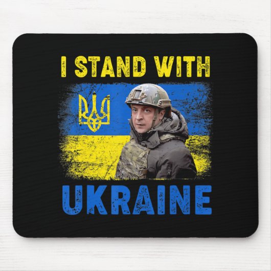 Volodymyr Zelensky I Stand mit der Ukraine Mousepad (Vorne)