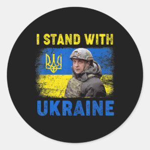 Volodymyr Zelensky I Stand mit der Ukraine Runder Aufkleber