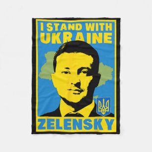 Volodymyr Zelensky Ukraine Ukrainische Flagge Shir Fleecedecke