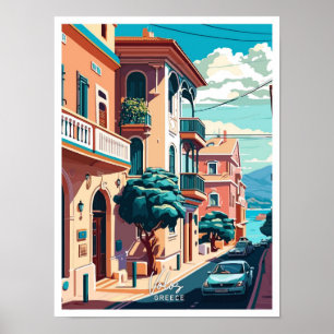 Volos Griechenland Reisen Vintage Illustration Poster
