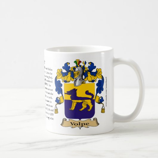 Volpe, der Ursprung, die Bedeutung und das Wappen Kaffeetasse (Rechts)
