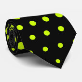 Volt Techno Dots Modern Black Krawatte (Gerollt)