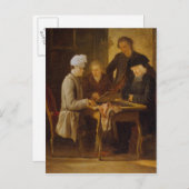 Voltaire beim Schach Postkarte (Vorne/Hinten)