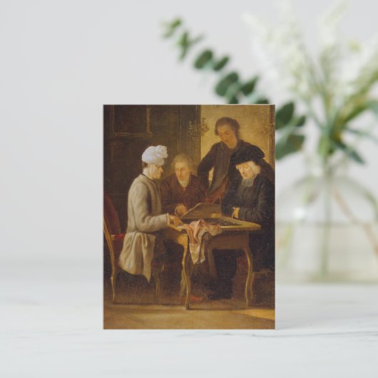 Voltaire beim Schach Postkarte (Stehend Vorderseite)