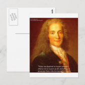 Voltaire Grund Zitat Geschenke T-Shirts & Karten (Vorne/Hinten)