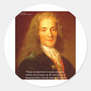 Voltaire Grund Zitat Geschenke T-Shirts & Karten Runder Aufkleber
